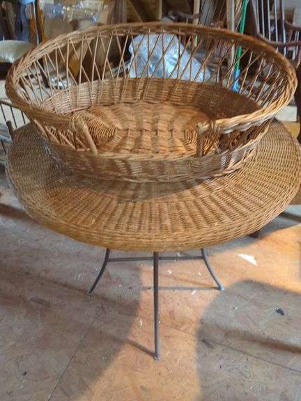 Wicker Table with Wicker Basket image