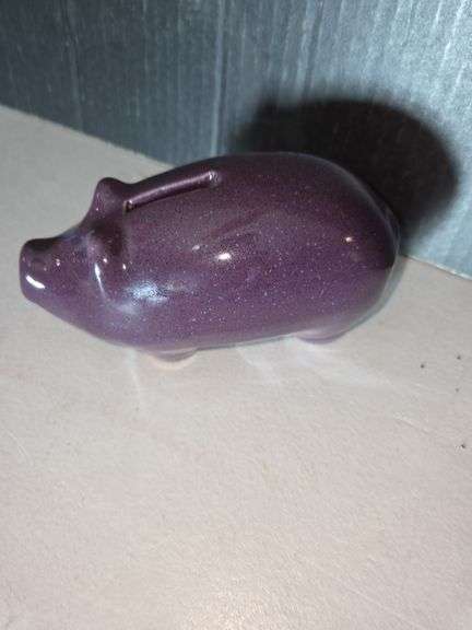 Ceramic Piggy Bank - Purple image