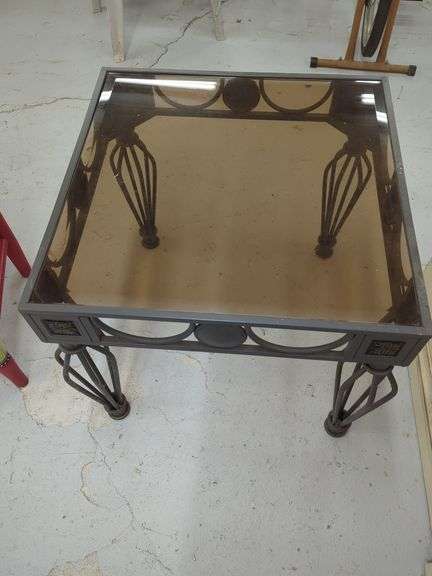 Wrought Iron and Glass Coffee Table image