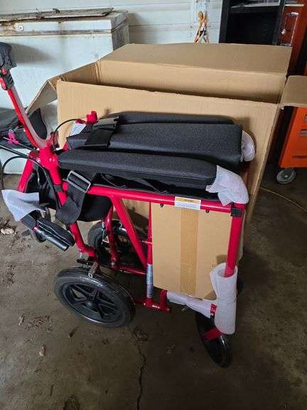 Performance Health Lightweight Aluminum Transport Chair, Red image
