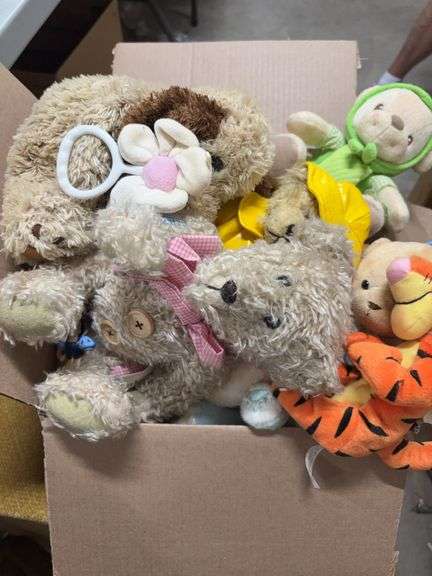 BOX OF STUFFED ANIMALS image
