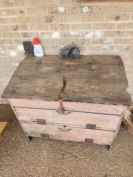 Wood Chest with Assorted Contents image