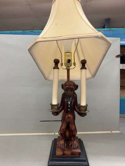 Monkey Butler Lamp with Candle Holders image