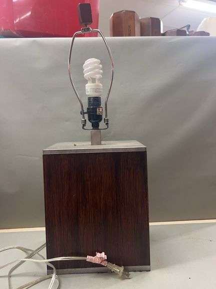 Modern Wood and Metal Table Lamp image
