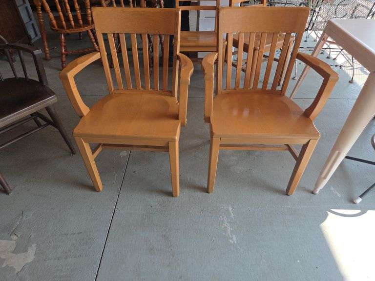 Pair of Wooden Armchairs image