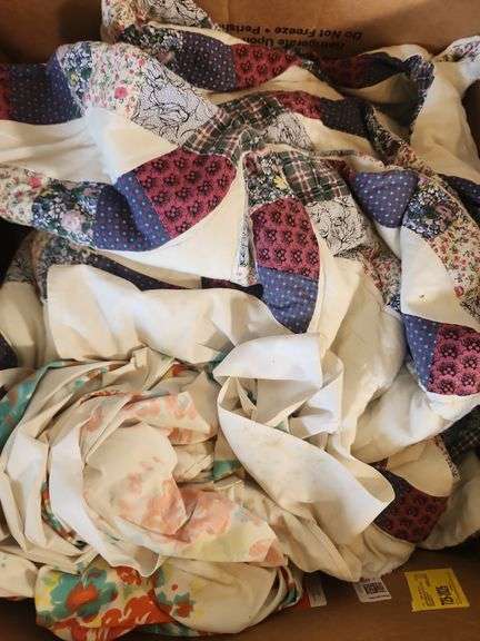Mixed Textiles: Quilt, Linens, and Fabric Scraps image