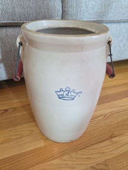 4 Gallon Stoneware Crock with Crown Logo image