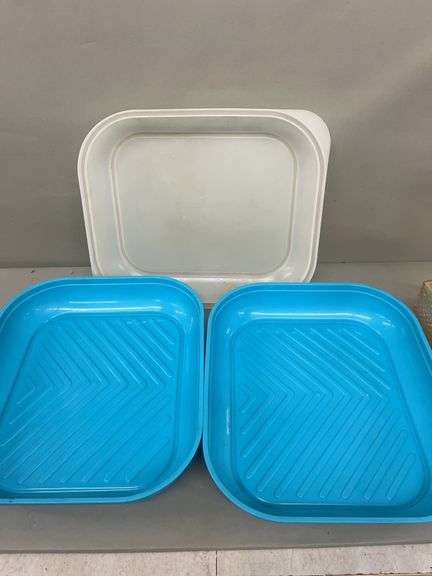Assorted Trays and Decanter Lot image
