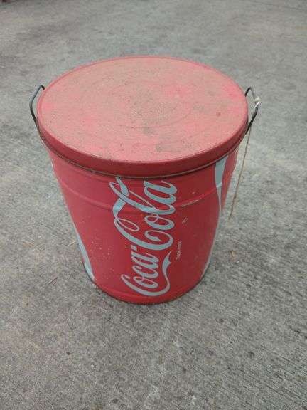 Coca-Cola Advertising Bucket with Wood Grater image