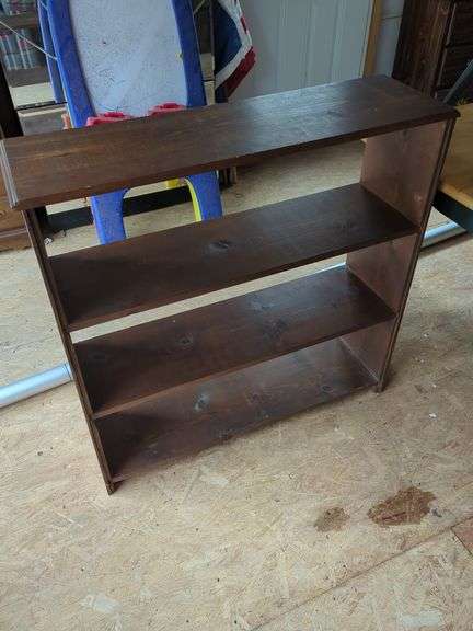 Brown Wooden Bookcase with 3 Shelves image