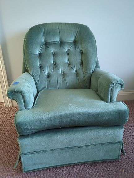 Green Tufted Swivel Chair image
