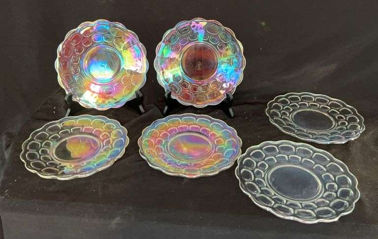 6 Carnival Glass Plates image