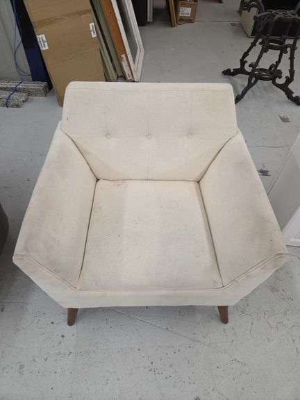 Upholstered Armchair with Wooden Legs image