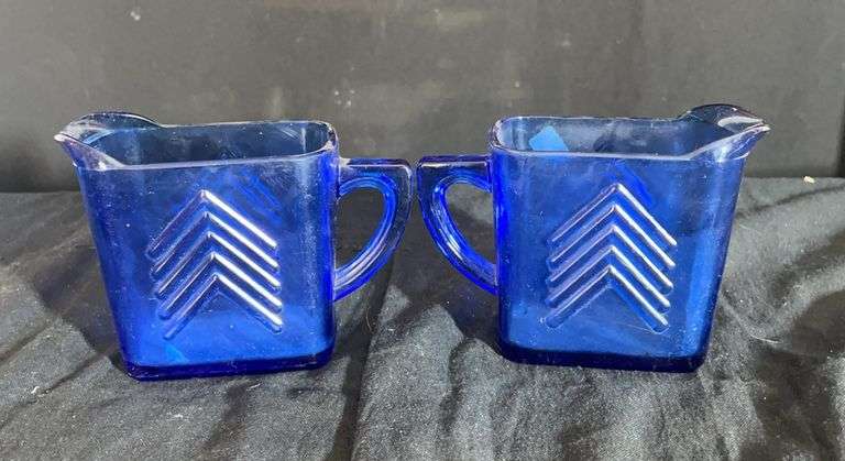 Blue Glass Creamer Set image