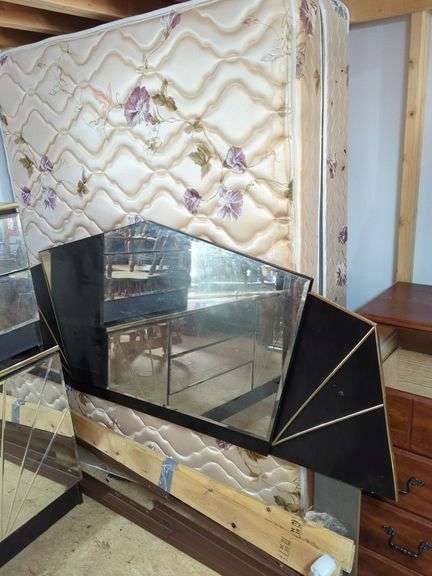 Full Size Bed with Mirrored Headboard image