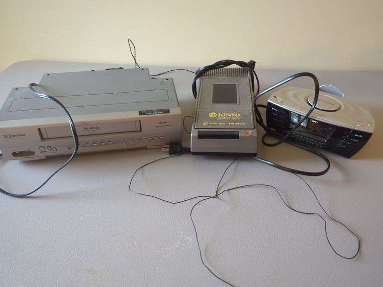 Electronics: Emerson VCR, Kinyo Super Slim, Timex Clock Radio image