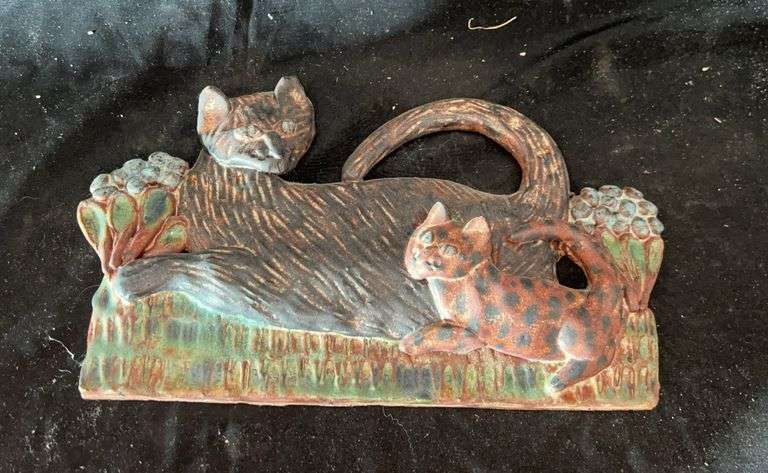 Carl Stewart Pottery Cat Wall Hanging image