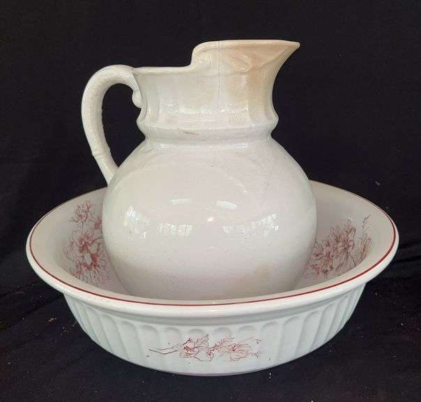 Ceramic Pitcher and Wash Basin Set image