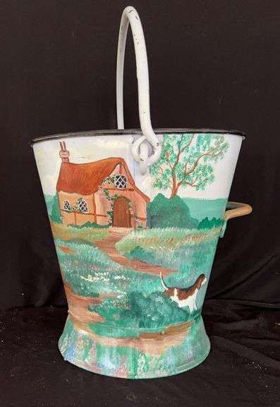 Hand-Painted Metal Bucket image