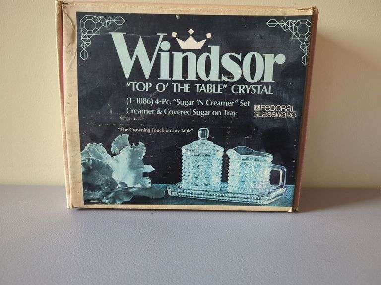 Windsor Top O' The Table Crystal Sugar N Creamer Set image
