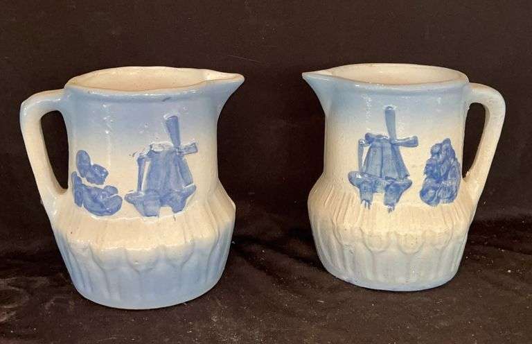 Pair of Ceramic Windmill Pitchers image