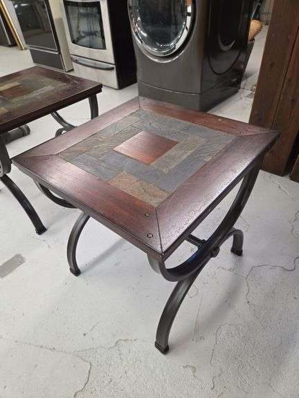 Square Accent Table with Stone Tile Inlay image