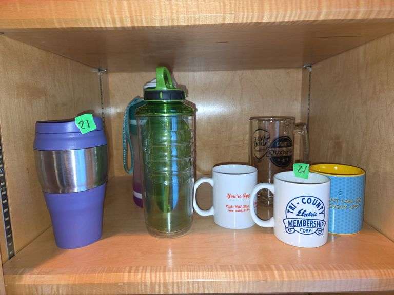 Assorted Drinkware: Mugs, Stein, and Water Bottles image