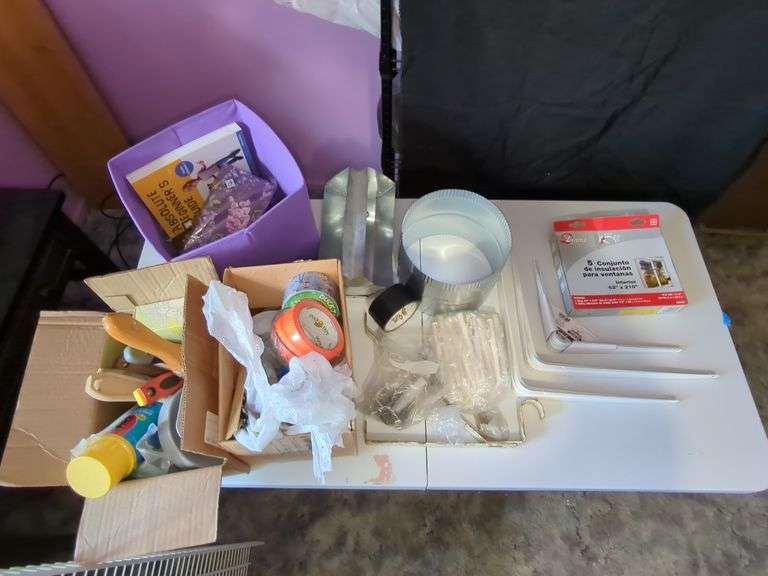 Variety of Tools, Duct Tape, Window Insulation, and Home Supplies image