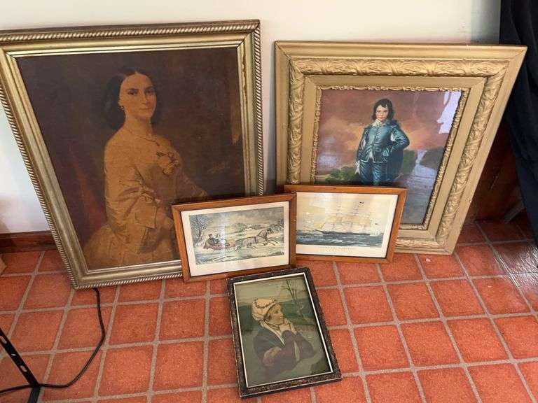 Assorted Framed Prints and Portrait Paintings image