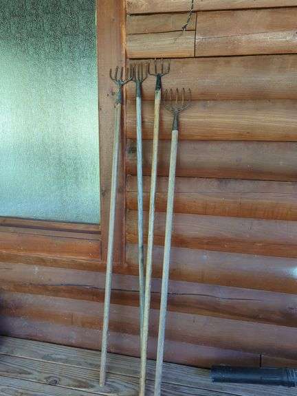 Group of Four Manure Forks image