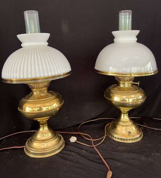 Pair of Brass Lamps image