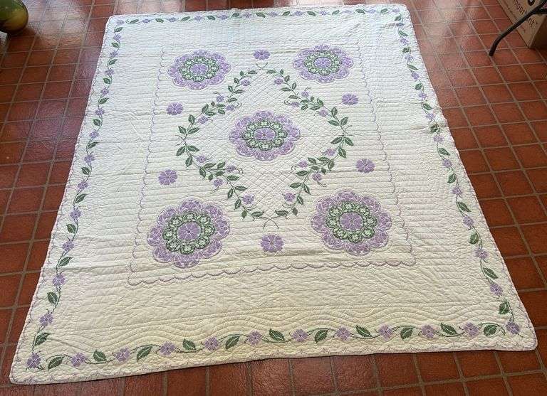 Floral Design Quilted Blanket image