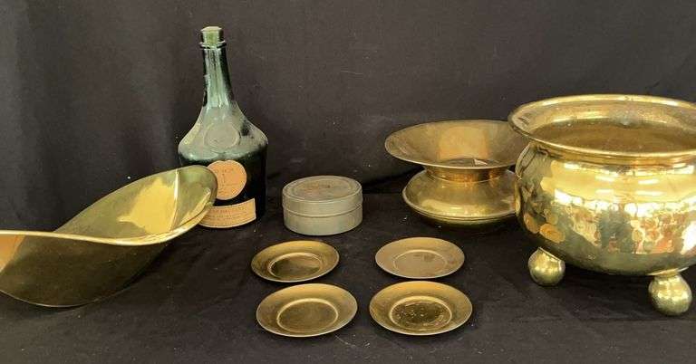 Benedictine Bottle and Brass Decor image