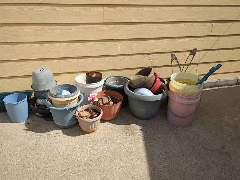Assorted Collection of Plant Pots and Buckets image