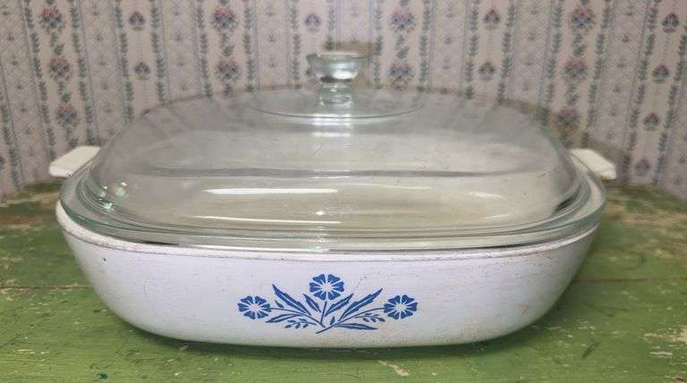Corning Ware Blue Floral 10" Casserole Dish with Lid image