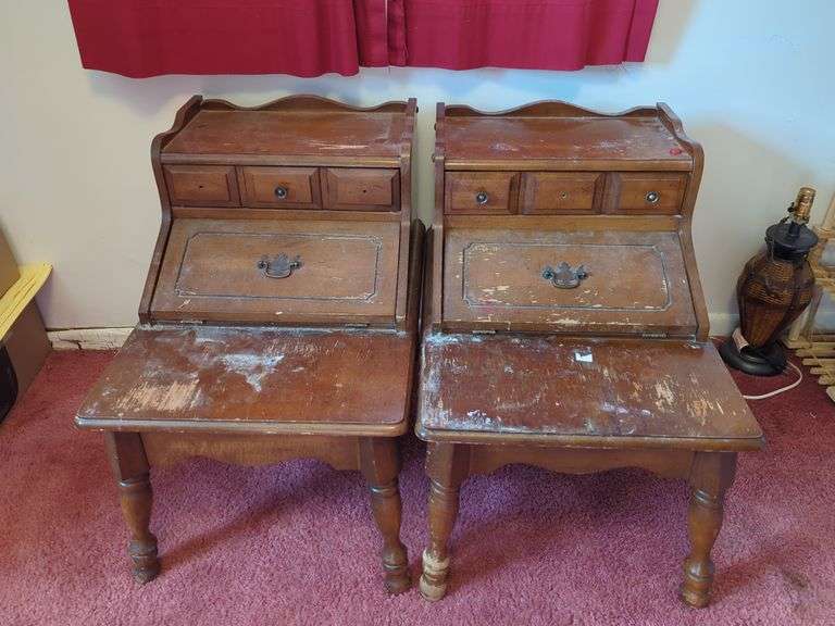 Pair of Wooden Secretary Desks image