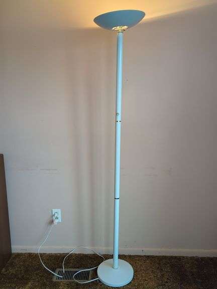 White Metal Torchiere Floor Lamp image