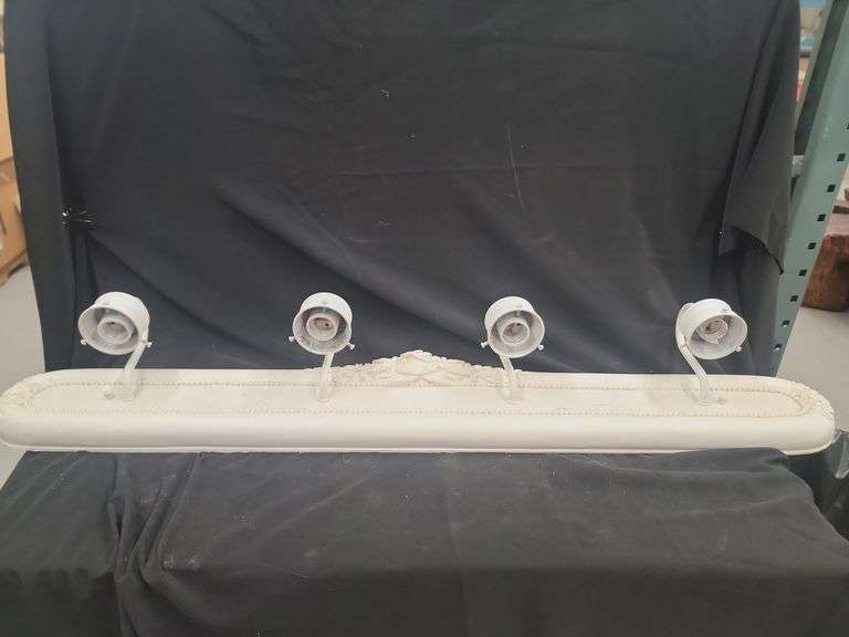 Four-Light White Vanity Fixture image