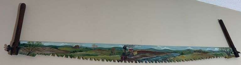 Egretta Wells Signed Painted Cross Saw image