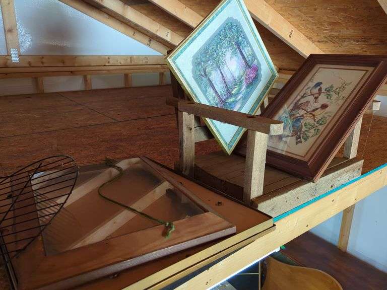 Framed Art, Prints, and Child's Wood Chair image