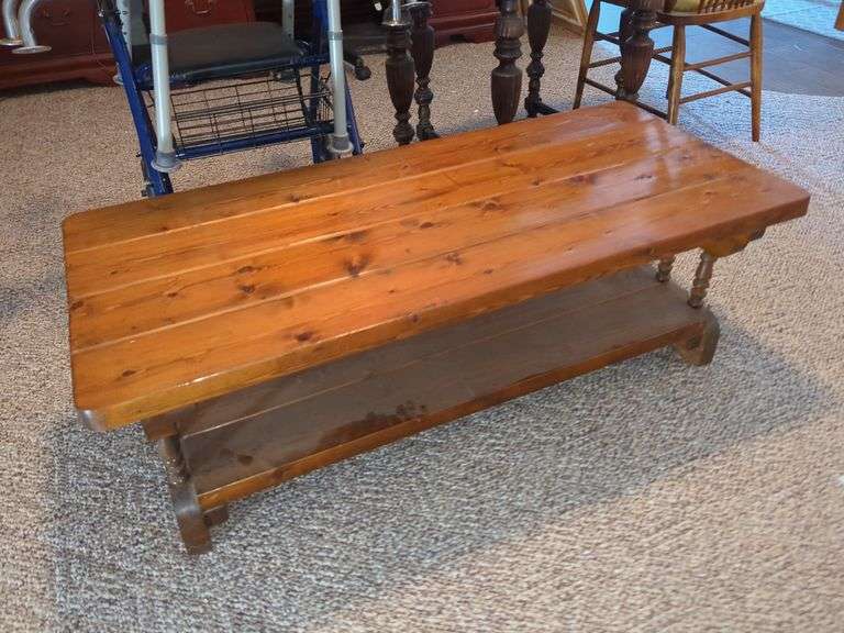 Wooden Coffee Table with Bottom Shelf image