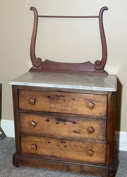 Marble Top Wooden Dresser image