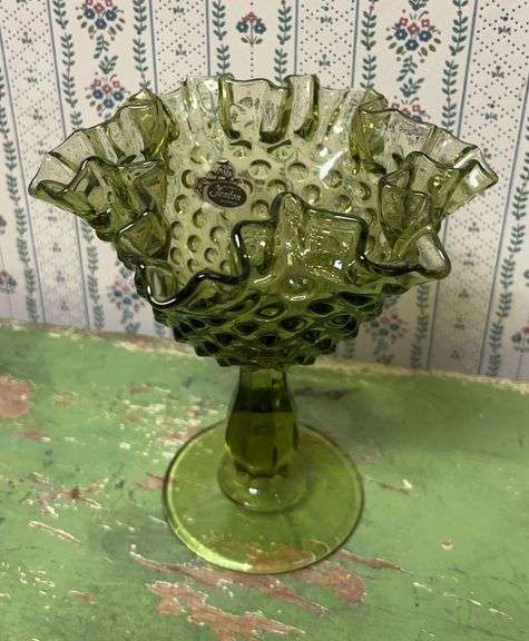 Fenton Green Hobnail Bowl image