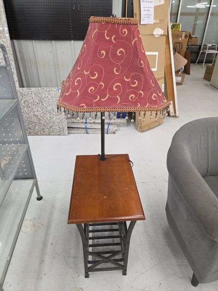 Accent Lamp Table with Ornate Metal Base image