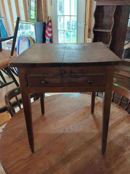 Wood Side Table with Drawer image