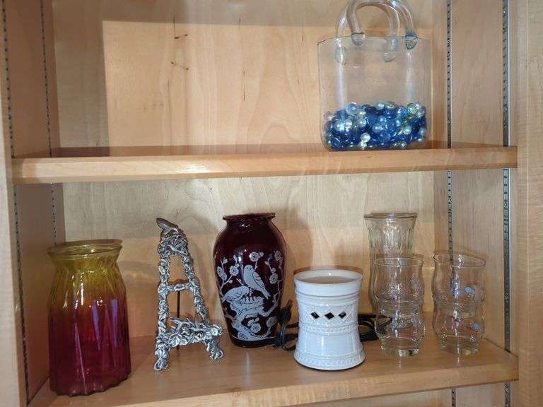 Collection of Decorative Vases, Candle Warmer, and Easel image