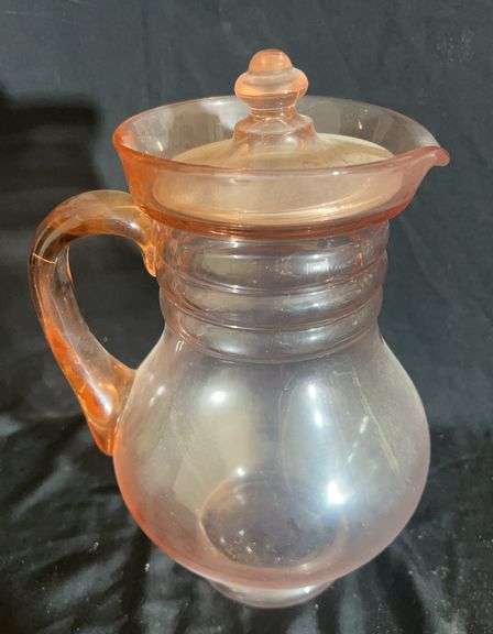 Pink Glass Pitcher image