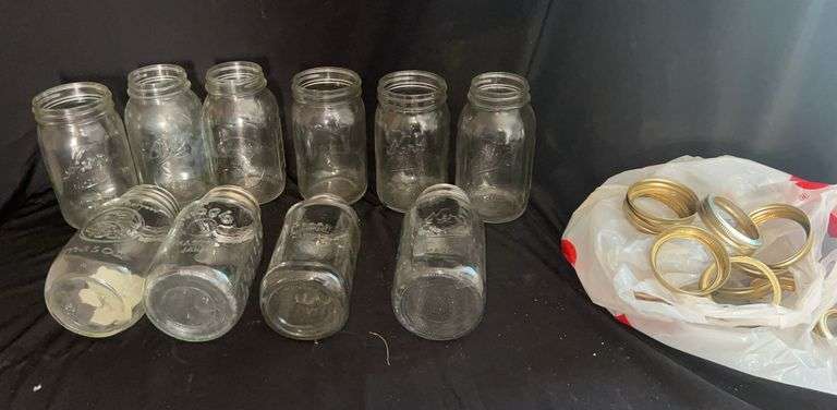 Collection of Mason and Ball Jars with Rings image