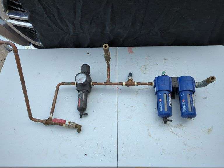 Air Compressor Piping and Filtration Lot image