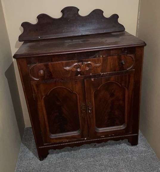 Wood Cabinet with Drawer and Doors image